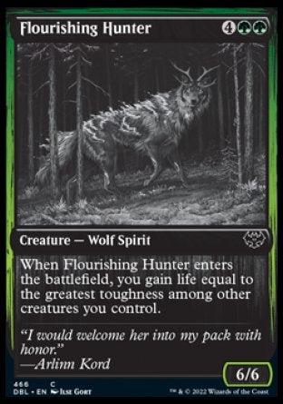 (466) Magic The Gathering Innistrad: Double Feature Single: Flourishing Hunter Holo Common