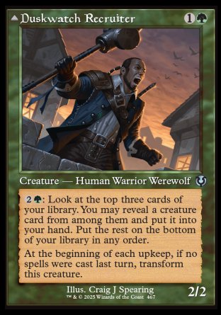 (467) Magic The Gathering Innistrad Remastered: Extras Single: Duskwatch Recruiter / Krallenhorde Howler (V.2) Holo Uncommon