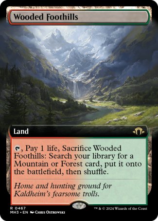 (467) Magic The Gathering Modern Horizons 3: Extras Single: Wooded Foothills (V.3) Rare