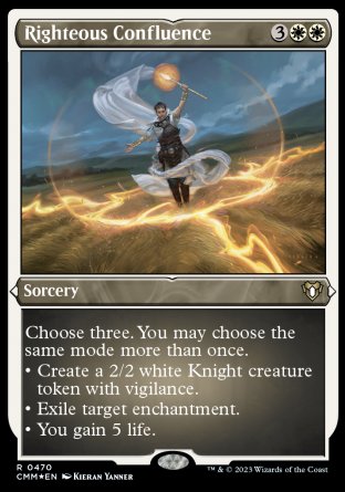 (470) Magic The Gathering Commander Masters: Extras Single: Righteous Confluence Holo Rare