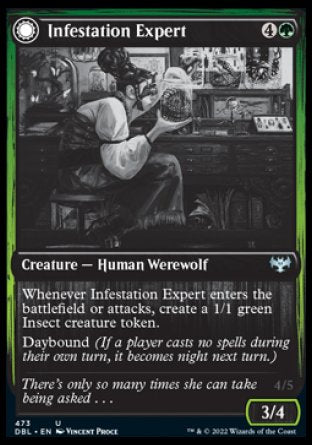(473) Magic The Gathering Innistrad: Double Feature Single: Infestation Expert // Infested Werewolf Holo Uncommon