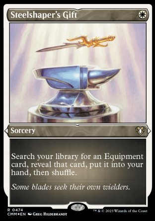 (474) Magic The Gathering Commander Masters: Extras Single: Steelshaper's Gift (V.1) Rare