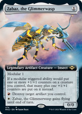 (474) Magic The Gathering Modern Horizons 2: Extras Single: Zabaz, the Glimmerwasp Rare