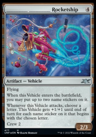 (477) Magic The Gathering Unfinity: Extras Single: _____ _____ Rocketship Holo Uncommon