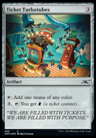 (480) Magic The Gathering Unfinity: Extras Single: Ticket Turbotubes Common