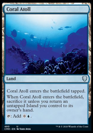 (480/361) Magic The Gathering Commander Legends: Extras Single: Coral Atoll Uncommon