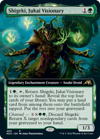 (480) Magic The Gathering Kamigawa: Neon Dynasty: Extras Single: Shigeki, Jukai Visionary (V.2) Holo Rare