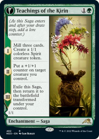 (482) Magic The Gathering Kamigawa: Neon Dynasty: Extras Single: Teachings of the Kirin // Kirin-Touched Orochi (V.2) Rare
