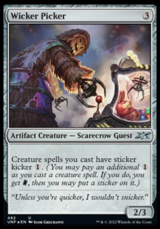 (482) Magic The Gathering Unfinity: Extras Single: Wicker Picker Holo Uncommon