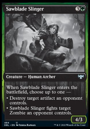 (484) Magic The Gathering Innistrad: Double Feature Single: Sawblade Slinger Holo Uncommon