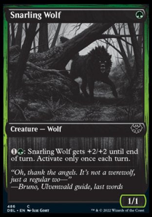 (486) Magic The Gathering Innistrad: Double Feature Single: Snarling Wolf (V.2) Holo Common