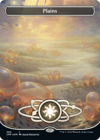 (486) Magic The Gathering Unfinity: Extras Single: Plains (V.1) Holo Land