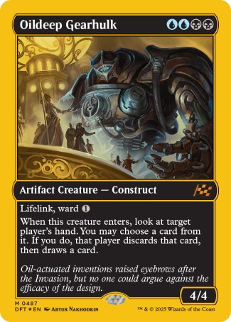(487) Magic The Gathering Aetherdrift: First-Place Single: Oildeep Gearhulk (V.1) Mythic