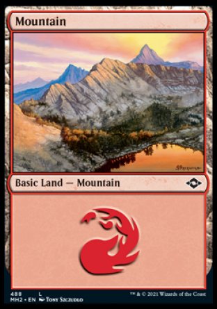 (488) Magic The Gathering Modern Horizons 2: Extras Single: Mountain (V.4) Holo Land