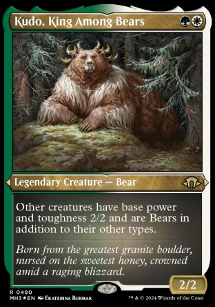 (490) Magic The Gathering Modern Horizons 3: Extras Single: Kudo, King Among Bears (V.3) Holo Rare