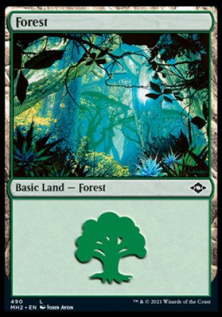 (490) Magic The Gathering Modern Horizons 2: Extras Single: Forest (V.4) Land