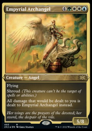 (493) Magic The Gathering Double Masters 2022: Extras Single: Empyrial Archangel Holo Rare