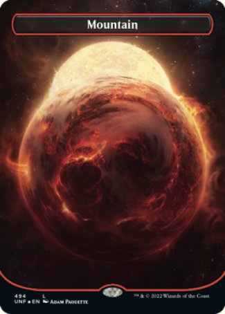 (494) Magic The Gathering Unfinity: Extras Single: Mountain (V.2) Holo Land