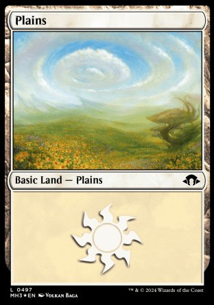 (497) Magic The Gathering Modern Horizons 3: Extras Single: Plains (V.1) Holo Land