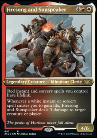 (497) Magic The Gathering Double Masters 2022: Extras Single: Firesong and Sunspeaker Holo Rare