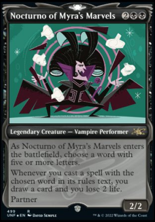 (499) Magic The Gathering Unfinity: Extras Single: Nocturno of Myra's Marvels (V.3) Holo Rare