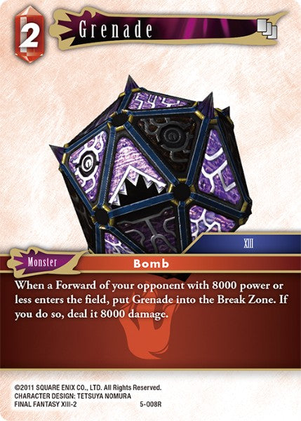 (008) Final Fantasy TCG Opus V Single: Grenade (5-008) Rare