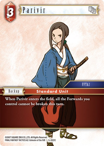 (022) Final Fantasy TCG Opus V Single: Parivir (5-022) Common