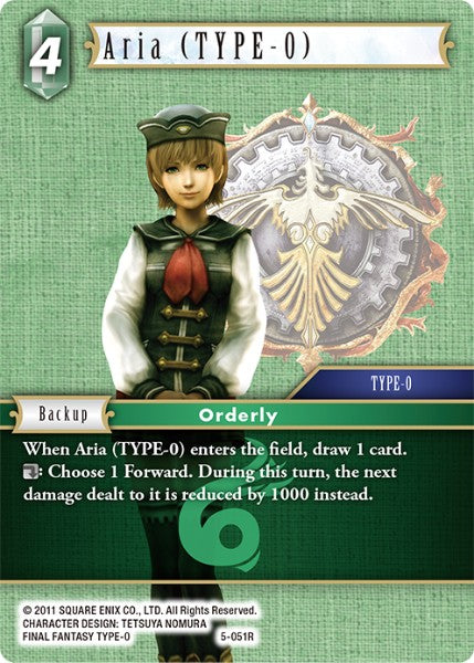 (051) Final Fantasy TCG Opus V Single: Aria (TYPE-0) (5-051) Holo Rare