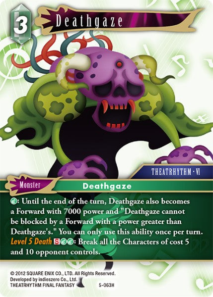 (063) Final Fantasy TCG Opus V Single: Deathgaze (5-063) Holo Hero