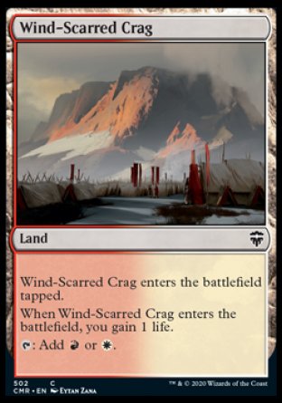 (502/361) Magic The Gathering Commander Legends: Extras Single: Wind-Scarred Crag Common