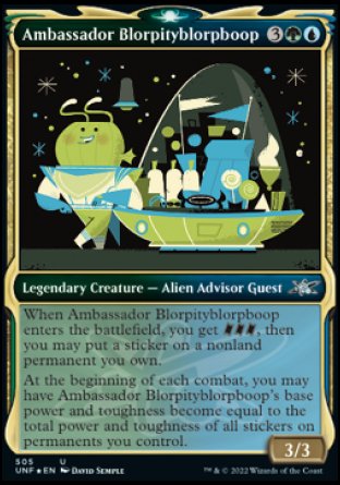 (505) Magic The Gathering Unfinity: Extras Single: Ambassador Blorpityblorpboop (V.3) Holo Uncommon