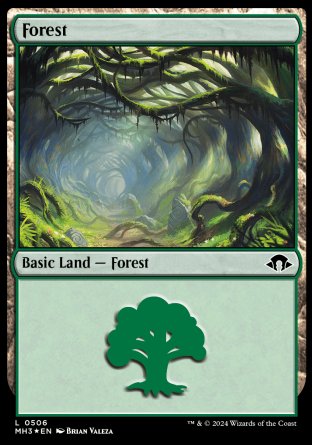 (506) Magic The Gathering Modern Horizons 3: Extras Single: Forest (V.2) Holo Land