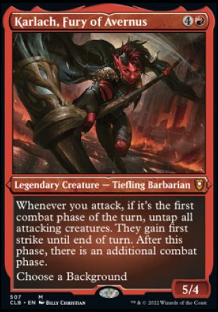 (507) Magic The Gathering Commander Legends: Battle for Baldur's Gate: Extras Single: Karlach, Fury of Avernus (V.1) Mythic