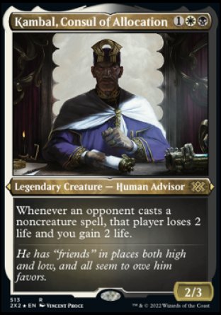 (513) Magic The Gathering Double Masters 2022: Extras Single: Kambal, Consul of Allocation Holo Rare