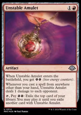 (514) Magic The Gathering Modern Horizons 3: Extras Single: Unstable Amulet (V.2) Uncommon