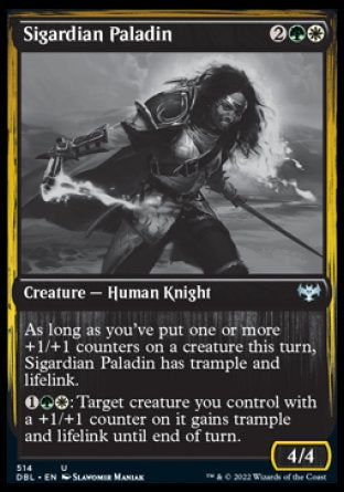 (514) Magic The Gathering Innistrad: Double Feature Single: Sigardian Paladin Holo Uncommon