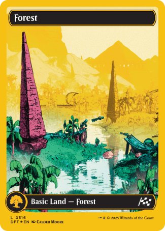 (516) Magic The Gathering Aetherdrift: First-Place Single: Forest (V.2) Land