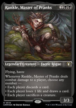 (519) Magic The Gathering Commander Masters: Extras Single: Rankle, Master of Pranks Holo Rare