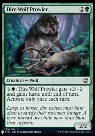 (179) Magic The Gathering The List Single: Dire Wolf Prowler Common
