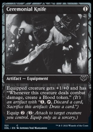 (521) Magic The Gathering Innistrad: Double Feature Single: Ceremonial Knife Holo Common