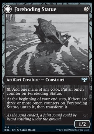 (523) Magic The Gathering Innistrad: Double Feature Single: Foreboding Statue // Forsaken Thresher Holo Uncommon