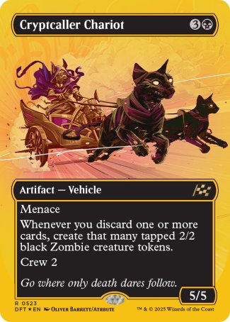 (523) Magic The Gathering Aetherdrift: First-Place Single: Cryptcaller Chariot (V.2) Rare