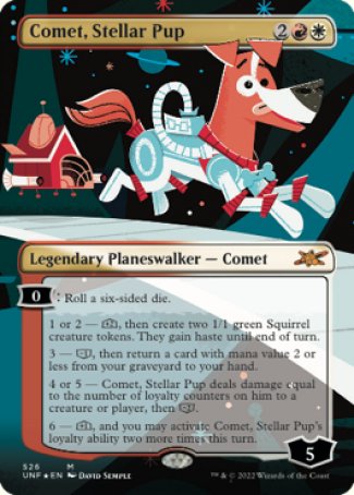 (526) Magic The Gathering Unfinity: Extras Single: Comet, Stellar Pup (V.3) Holo Mythic
