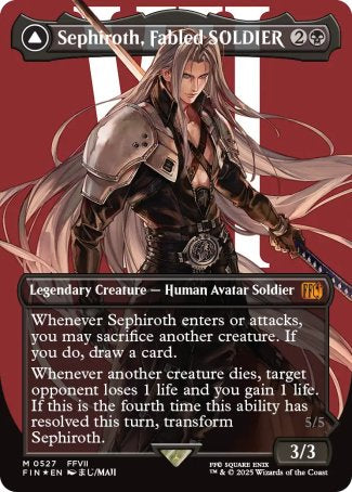 (527) Magic The Gathering Magic: The Gathering - FINAL FANTASY: Extras Single: Sephiroth, Fabled SOLDIER // Sephiroth, One-Winged Angel (V.4) Holo Mythic