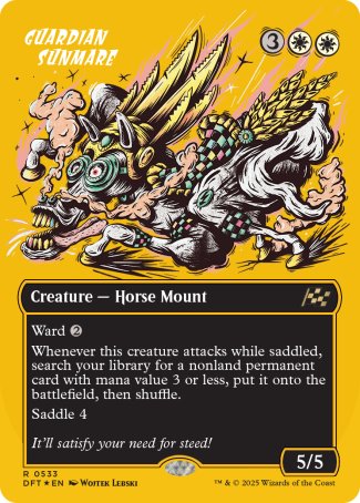 (533) Magic The Gathering Aetherdrift: First-Place Single: Guardian Sunmare (V.2) Rare