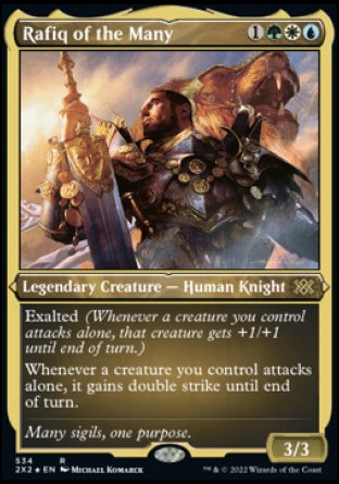 (534) Magic The Gathering Double Masters 2022: Extras Single: Rafiq of the Many Holo Rare