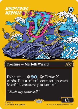 (534) Magic The Gathering Aetherdrift: First-Place Single: Mindspring Merfolk (V.2) Rare