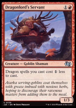 (538) Magic The Gathering Foundations Jumpstart Single: Dragonlord's Servant Uncommon