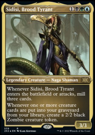 (539) Magic The Gathering Double Masters 2022: Extras Single: Sidisi, Brood Tyrant Rare
