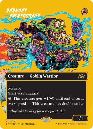 (539) Magic The Gathering Aetherdrift: First-Place Single: Burnout Bashtronaut (V.2) Rare